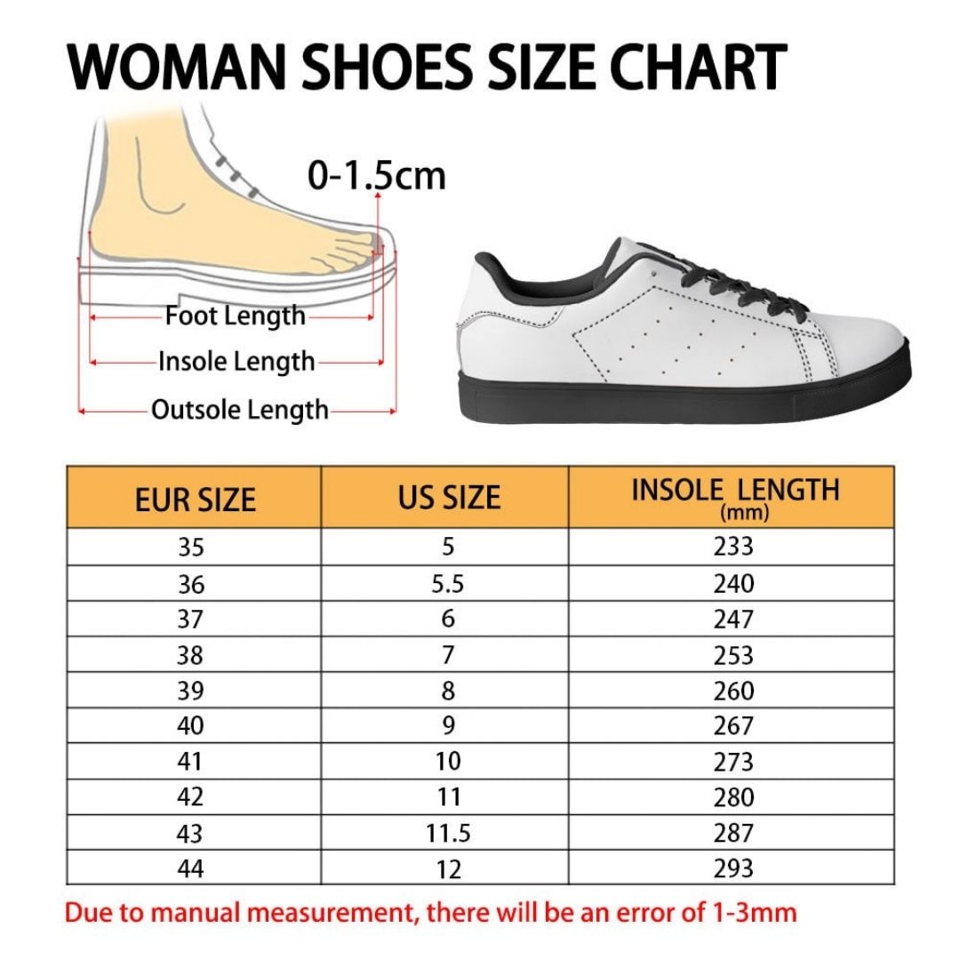 Skate Woman Shoes Size Chart 1 - Sailor Moon Merch